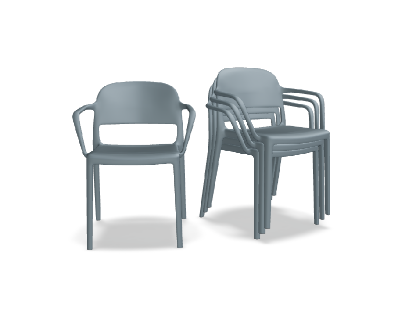 Lot de 4 chaises avec acc. BLENDY - bleu_0