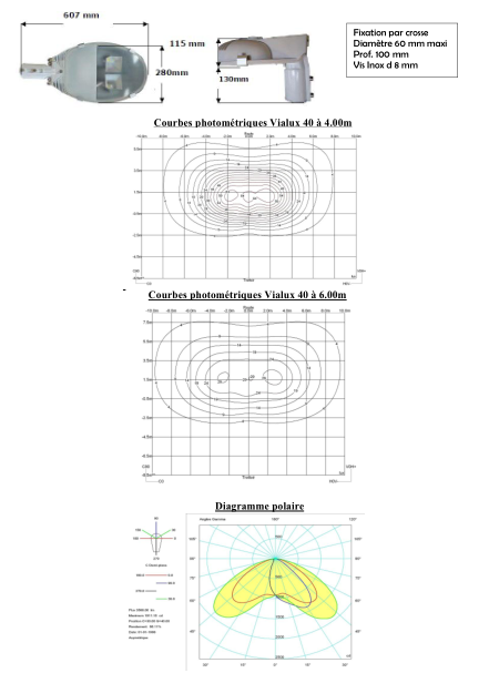 Luminaire d'éclairage public VIALUX J2L4051B - LED 40W - 3050 lm - Aluminium - Hauteur conseillée 5m_1