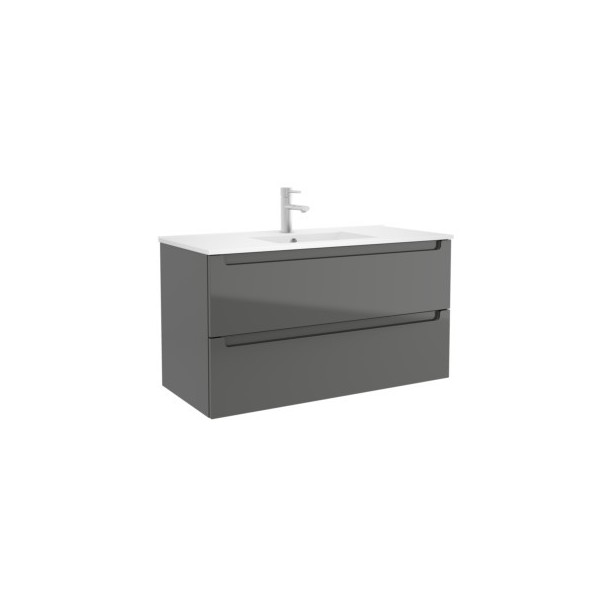 MEUBLE MONTERREY 1000 2 TIROIRS MÉTALLIQUES GRIS BRILLANT 997 X 540 X 450 MM - SALGAR 26682
