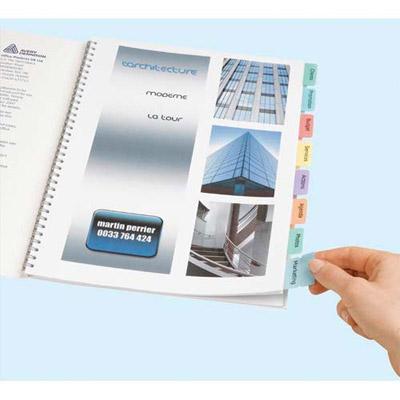 ONGLETS ADHESIFS PERSONNALISABLES AVERY - COLORIS ASSORTIS - LOT DE 4 PLANCHES DE 24