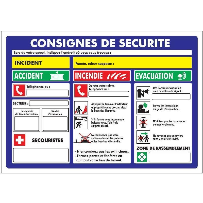 Panneau consigne de sécurité générale plastifié - 420x297mm - sans cadre_0