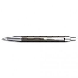 PARKER STYLO BILLE MOYENNE IM PREMIUM CORPS BI-TON GRIS CISELÉ,ATTRIBUTS CHROMÉS (CT)