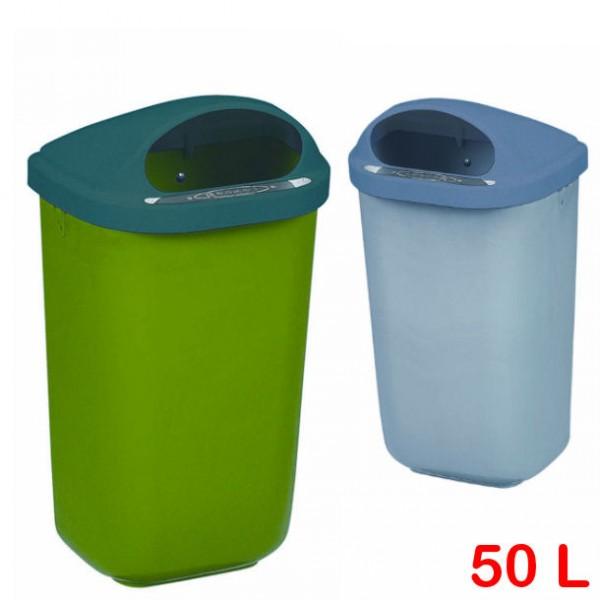 Poubelle publique 50 Litres XERIOS - Vert, fixation murale ou poteau_0
