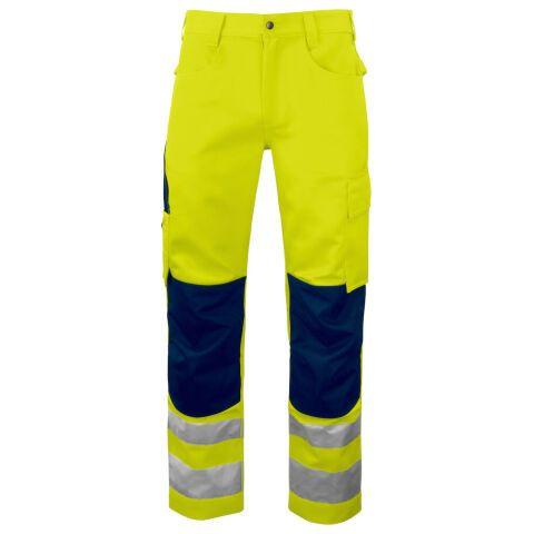 PROJOB 6532 PANTALON POLYCOTON PRIO - EN ISO 20471 CLASSE 2 JAUNE/MARINE - TAILLE 54