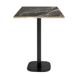 Restootab - Mange-debout 60x60cm - modèle Round marbre royal chants laiton - noir TB-ROUFF-6060M-MB.ROY-LAI_0