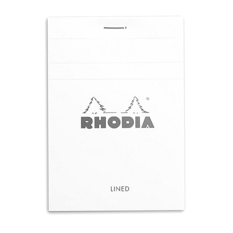 RHODIA Lot de 10 Bloc N°12 blanc format 85x120, 80 feuilles 80 g/m² agrafées, ligné - 3037920126012_0