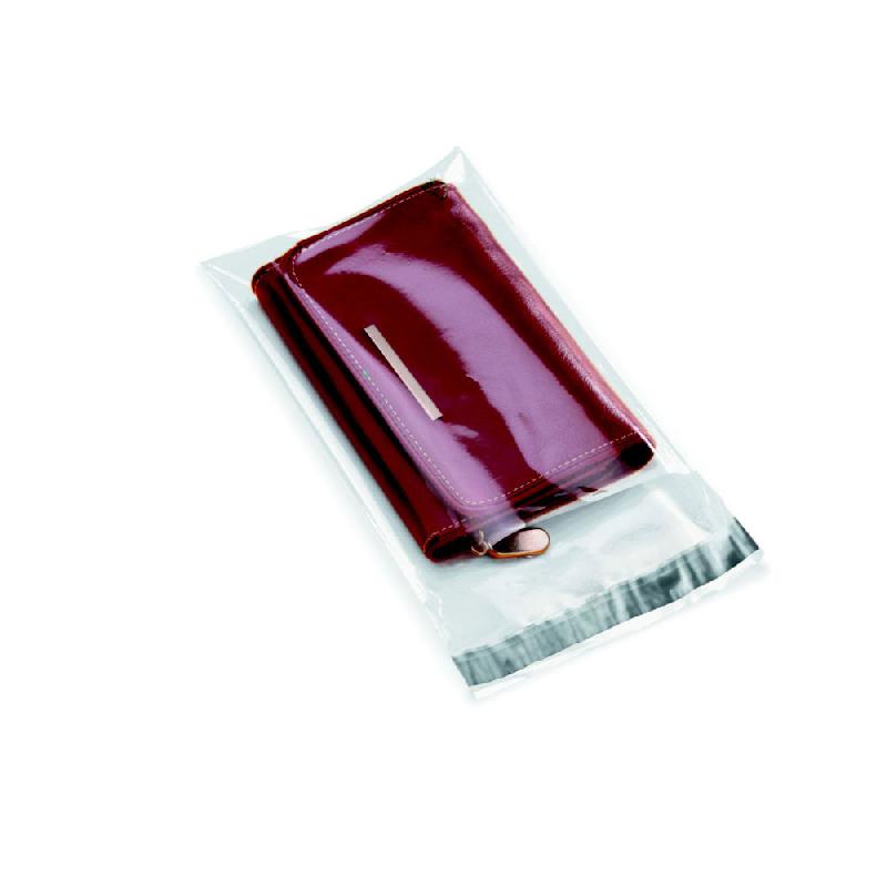 SACHET PLASTIQUE HAUTE BRILLANCE A FERMETURE ADHESIVE - 12 X 18 CM - TRANSPARENT - CARTON DE 1000