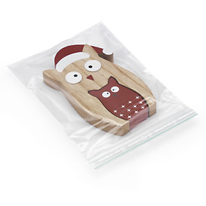 SACHET PLASTIQUE ZIP 50% RECYCLÉ TRANSPARENT 60 MICRONS RAJA 18X28 CM