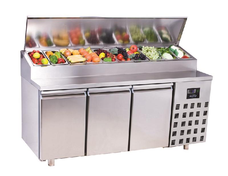 Saladette table de préparation réfrigérée inox 3 portes 10x 1/3gn pro line - 7489.5145_0