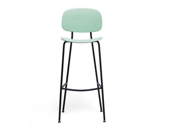 Lot de 4 chaises hautes Tondina Pop avec 4 pieds en acier chromé et assise en polypropylène_0