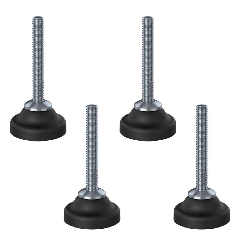 Pied de nivellement en inox M10x70 avec base en plastique de 50mm 900kg - Lot de 4_0