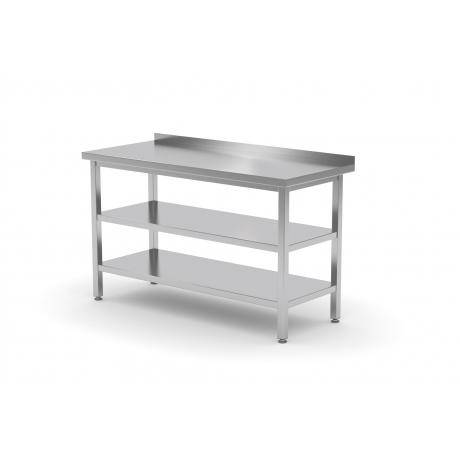 Table adossée avec 2 étagères - 1500x700x850 mm à monter - Référence 950067150_0