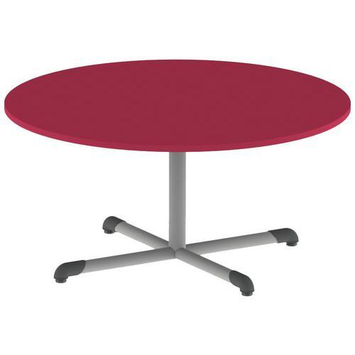 TABLE BANDANA RONDE Ø 120 CM FIXE T3 STRAT CERISE GRIS - MOBIDECOR