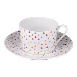 Tasse à thé et sa sous-tasse Manaos 22 cl x6 -  Multicolore Rond Porcelaine Table Passion 12x cm - multicolore porcelaine 3106232301841_0