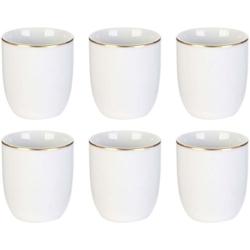 THE HOME DECO FACTORY Tasse en porcelaine liseré doré 18 cl x 6 - 3700866344672_0