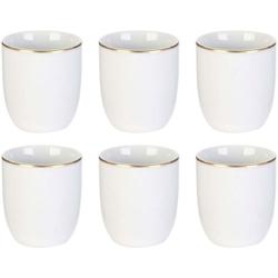 THE HOME DECO FACTORY Tasse en porcelaine liseré doré 18 cl x 6 - 3700866344672_0