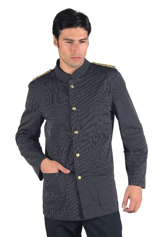 VESTE MAJOR D HOMME NOIR RAY EPAULETTES TRESS ES 100 COTON