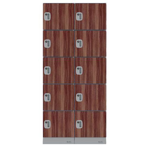 VESTIAIRE MULTICASES 10 CASES 1660 MM WENGÉ - MANUTAN EXPERT