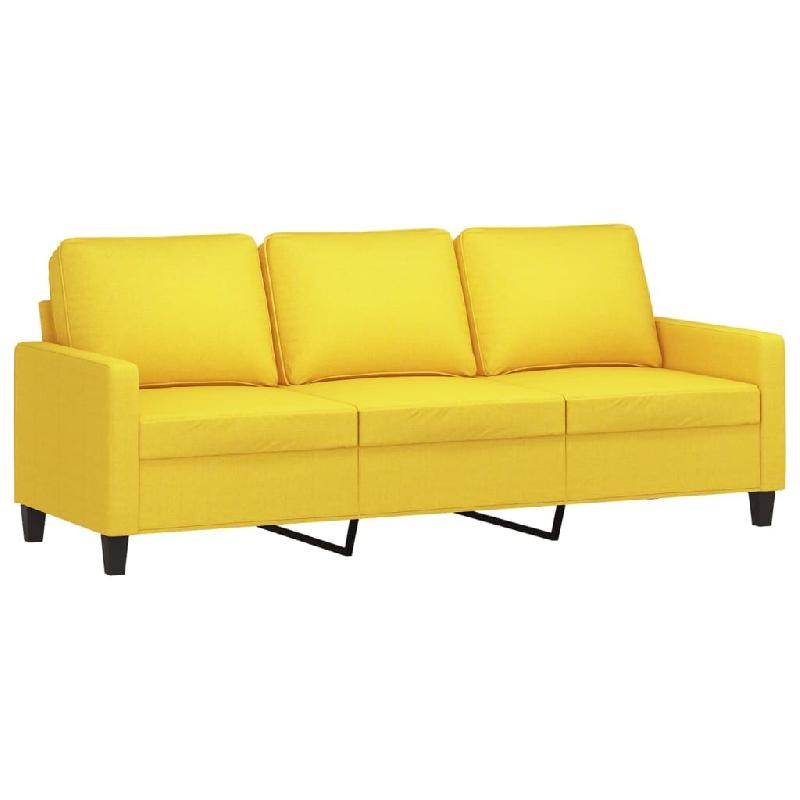 VidaXL Canapé à 3 places Jaune clair 180 cm Tissu Modèle Vervessix - 359176_0