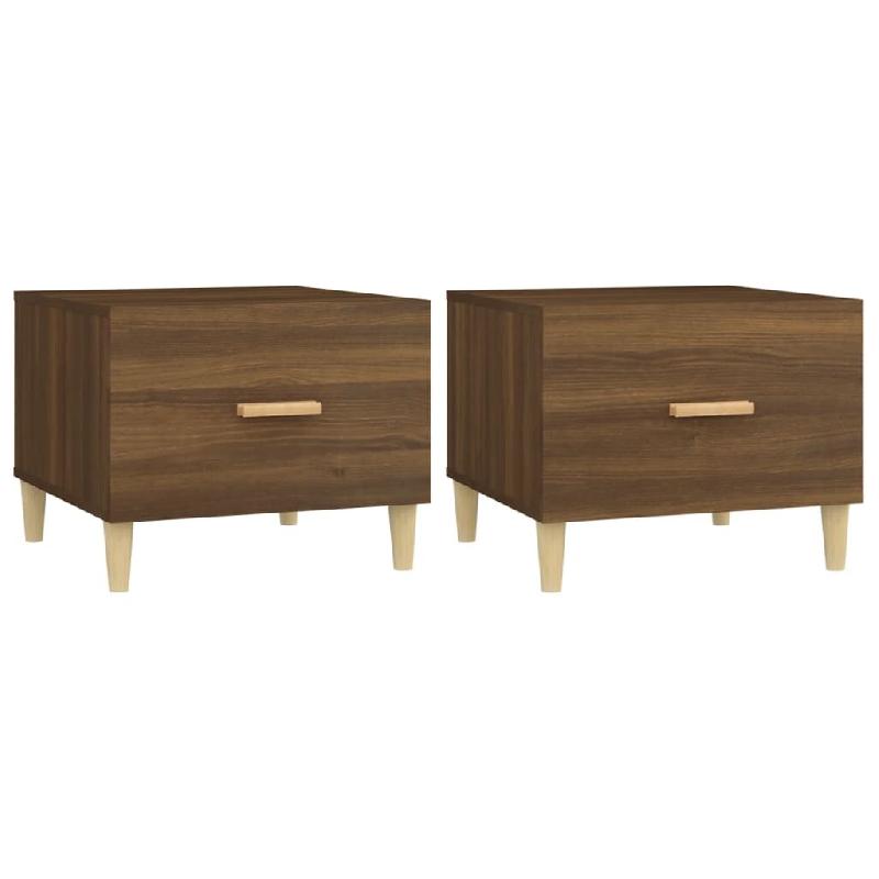 VidaXL Tables basses 2 pcs chêne marron 50x50x40 cm bois d'ingénierie Modèle Luna Classique - 817536_0