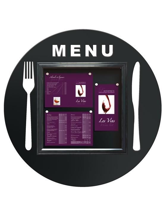 Vitrine extérieure restauration - cadre aluminium - vitrage Plexichocs® - plusieurs dimensions et coloris disponibles_0