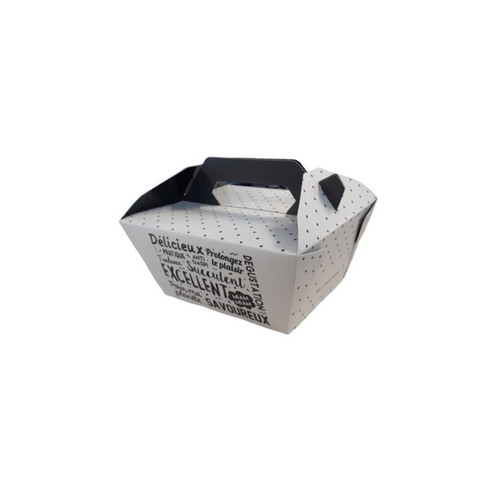 80 boîtes pour plats préparés à emporter - 115x95x70 mm - Carton 310g/m² + PET noir 40g/m²_0