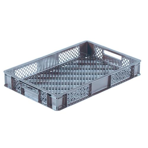 Bac plastique gerbable Norme Europe ajouré Eco multicolore Gris 600 x 400 x 90 mm - Réf : BAC159BE6409011_0