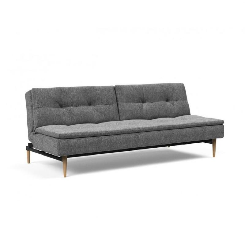 CANAPÉ DESIGN DUBLEXO STYLETTO CONVERTIBLE LIT 115*210 CM PIEDS CHÊNE NATUREL TISSU TWIST CHARCOAL_0