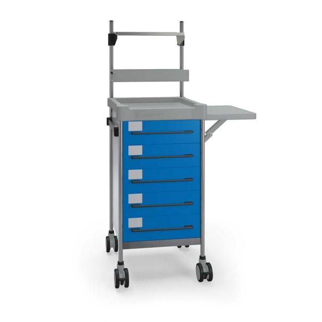 Chariot de soin multifonctions INSAUSTI 61-Q088 - 5 tiroirs, structure inox, 480x480 mm_0
