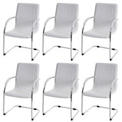 Décoshop26 - Ensemble de 6 chaises de salle à manger bureau visiteur en PVC blanc 04_0001973 - blanc 3000083332699_0