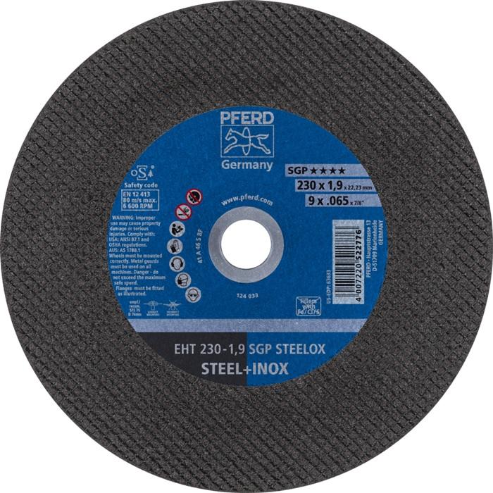 Disque à tronçonner SGP STEELOX - D230x1,9 mm droit INOX - Perçage 22,23 mm - PFERD_0