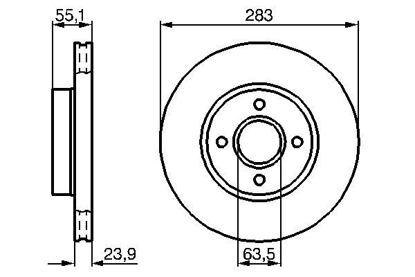 Disque de frein Bosch 0986478814 - ventilé de l'intérieur, avant, boîte de 2 disques_0