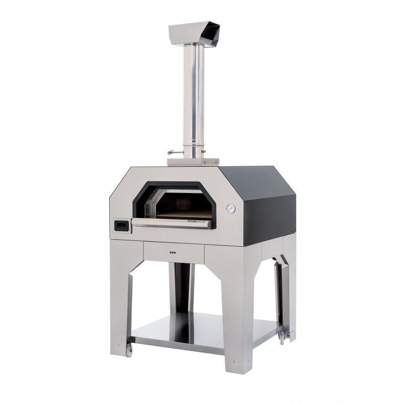 Four à pizza à bois professionnel Titan - 4 pizzas Ø 35 cm - Sol en pierre réfractaire - CFRPB435_0