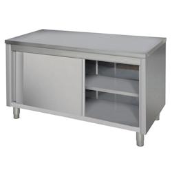 Materiel chr pro Meuble Bas Inox avec Portes Coulissantes   Profondeur 700 - blanc plastique polypropylène 0685071190067_0