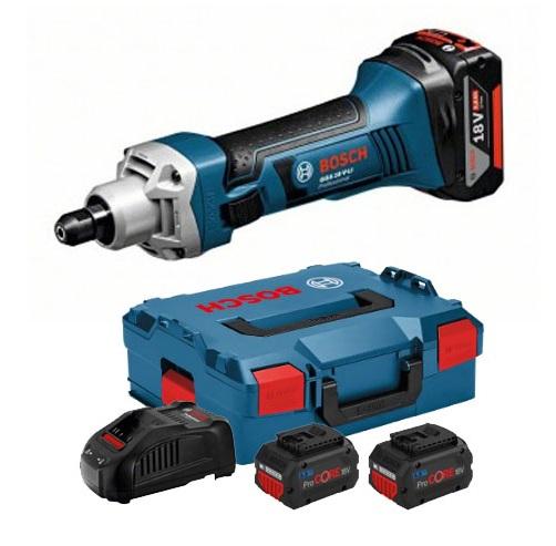 Meuleuse droite 18v ggs 18 v-li + 2 batteries procore 5,5ah + chargeur + coffret l-boxx - BOSCH - 06019b530c - 767655_0