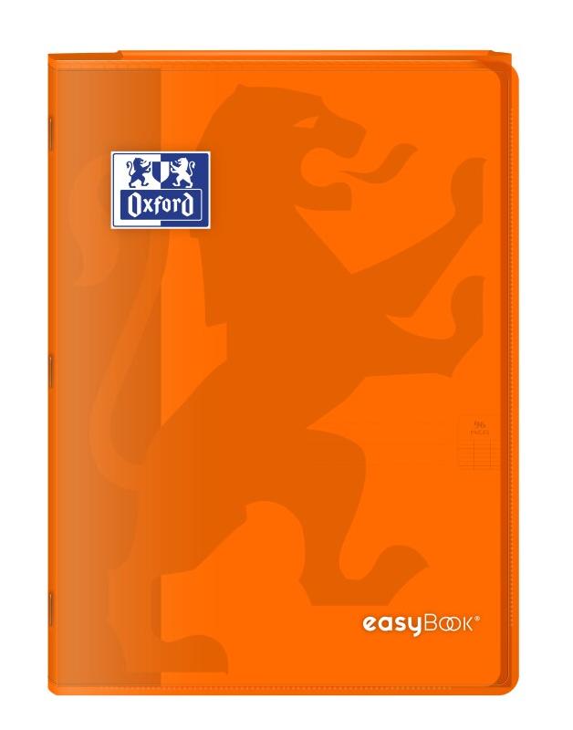 Oxford Lot de 10 Cahier EasyBook piqué A4, 96p./48 feuilles 90g/m², Séyès, coloris orange - 3020120119823_0
