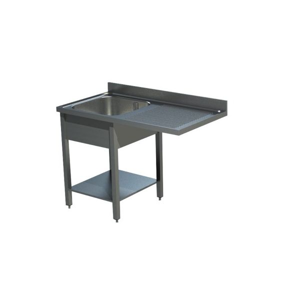 Plonge 1 bac - 1 égouttoir à droite - 1400 x 700 x 900 mm - inox AISI 304 - référence BTX-YP114D/7LV_0