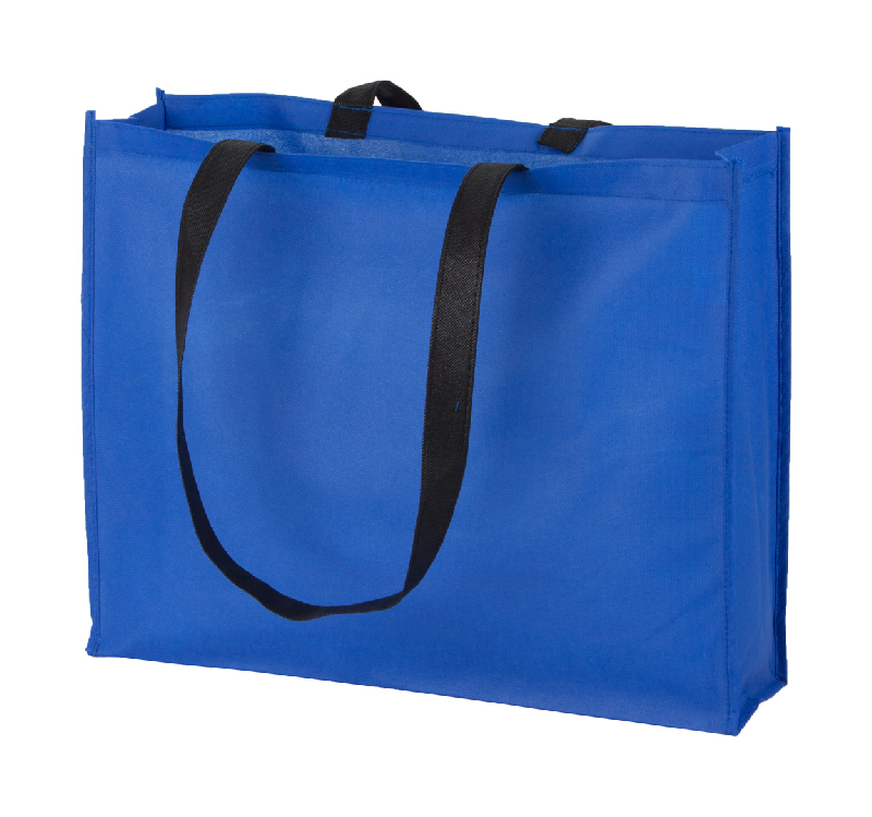 Sac shopping en intissé - anses longues - 90 g/m² - couleur bleu - poids 40 g_0