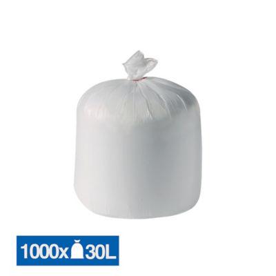 Sacs poubelle déchets légers 1er prix blancs 30 L, lot de 1000_0