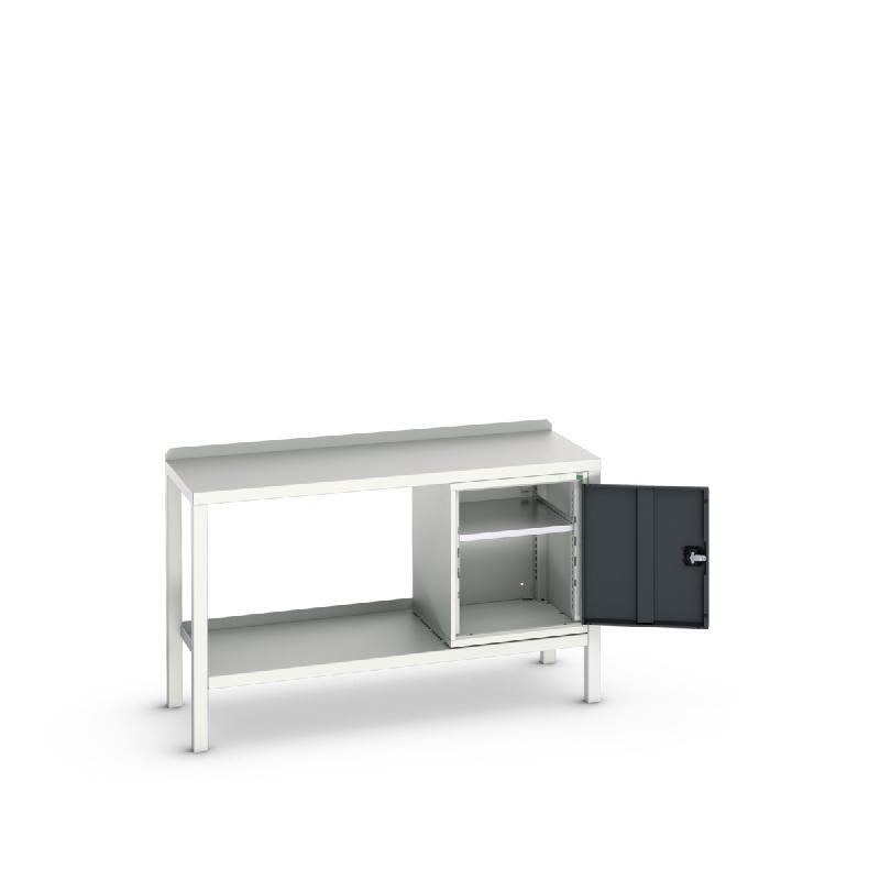 Établi Verso Lourd Fixe - Porte renforcée - Plateau acier - 1000x600x910 mm_0