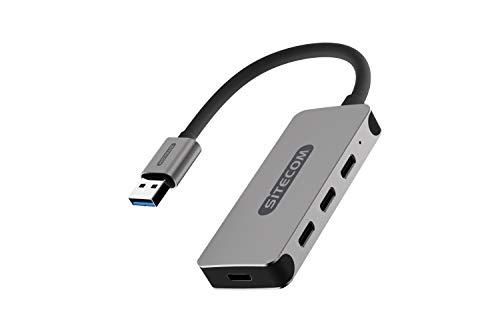 Sitecom CN-388 - Hub USB 4 Ports - USB 3.2 Gen 1 Type-A vers 4 Ports USB-C 3.2 Gen 1 - Aluminium, Noir_0