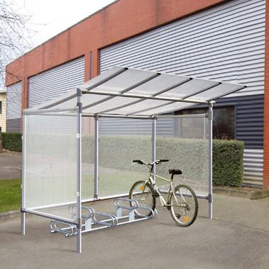 Abri vélos éco en aluminium 5 places - structure robuste et panneaux polycarbonate_0