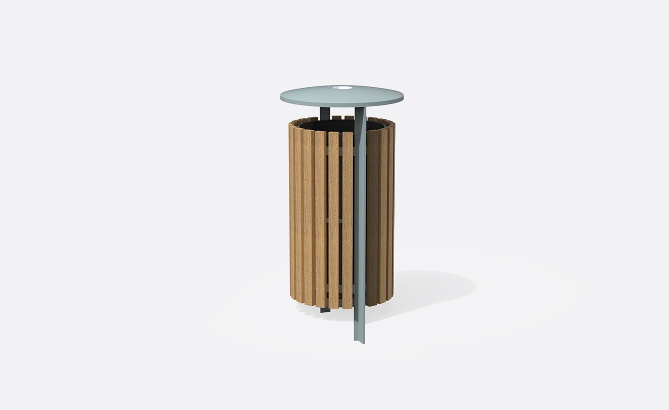 Axis - Poubelle publique Larus - Fonte et bois FSC - 110L_0