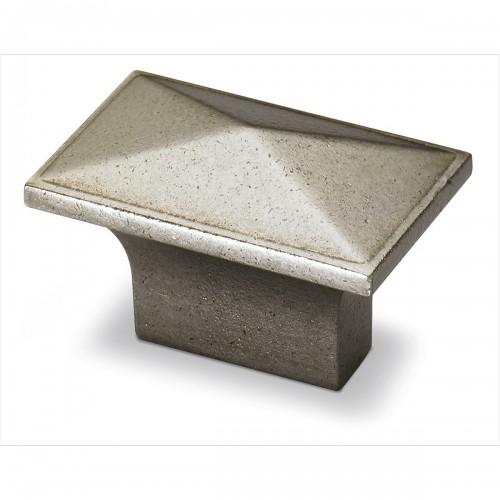 BOUTON DE MEUBLE RECTANGULAIRE TARRACO - 49X30 MM - HAUTEUR 28 MM - ASPECT ÉTAIN HETTICH