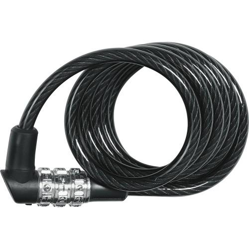 CÂBLE ANTIVOL DE VÉLO À SPIRAL - À COMBINAISON - 7/120 CM - TYPE 1150 - NOIR ABUS