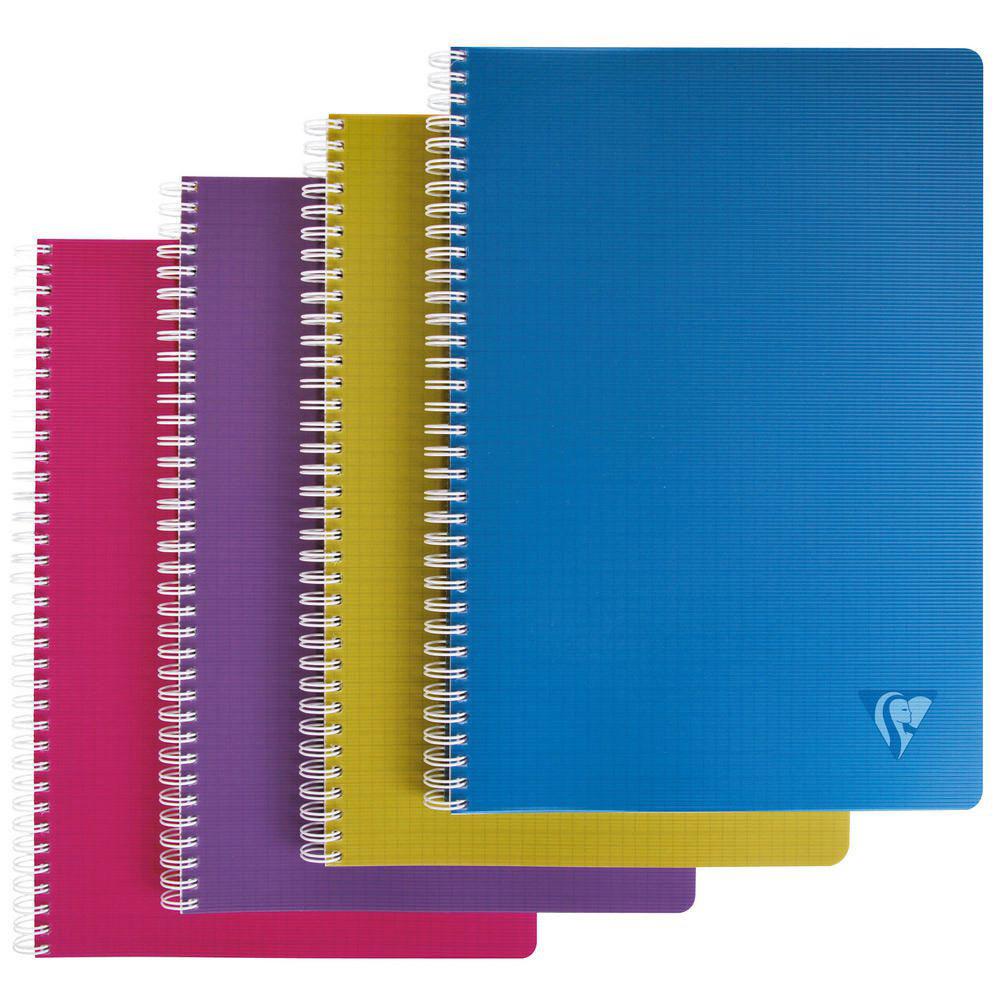 CAHIER A RELIURE INTEGRALE LINICOLOR INTENSIVE CLAIREFONTAINE - A4 - 100 PAGES - QUADRILLE 5X5 - LOT DE 5