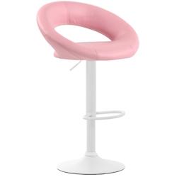 CLP Tabouret de bar Olinda en similicuir Rose/Blanc - violet polyester 315774_0