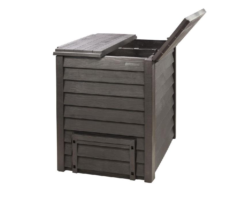 Composteur Thermo-Wood 400 L - Brun - Imitation bois - Avec grille de fond_0