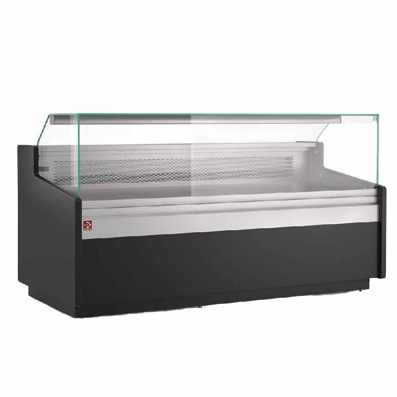 Comptoir positif vitrine ventilé avec réserve noir réfrigérée - PATL/13-AV-B5-LIQ_0