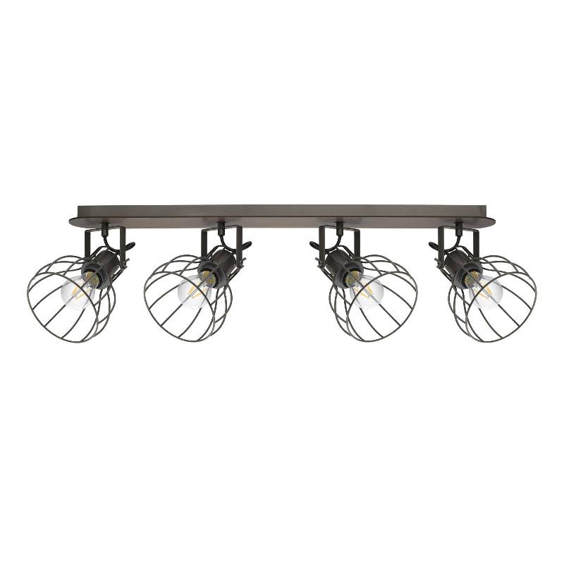 EGLO PLAFONNIER SAMBATELLO, 4 LAMPES, BRUN/ARGENTÉ